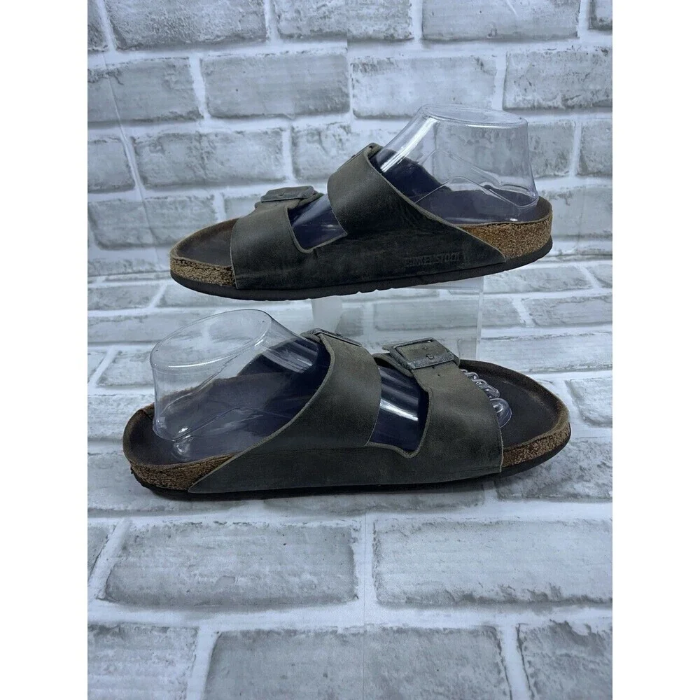 Birkenstock Arizona Soft Footbed Men's 11-11.5 Gray/ Green Comfort Sandals